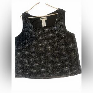 Dana Kay Black Metallic Swirl Sleeveless Camisole